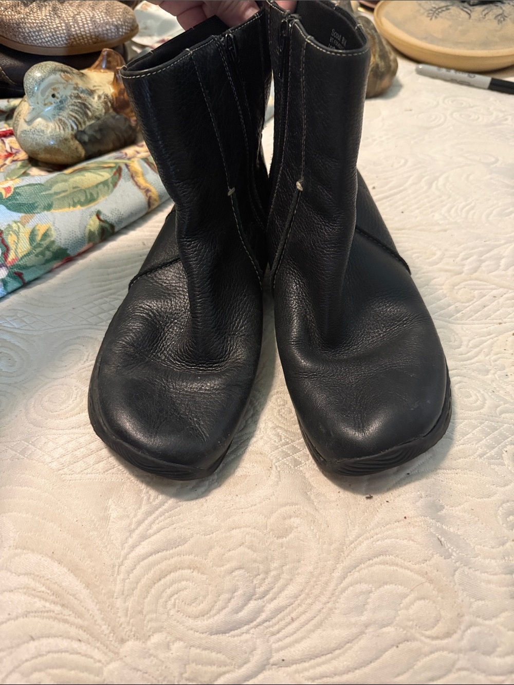 Kim Rogers Black Leather Ankle Booties